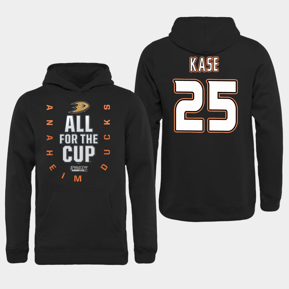 NHL Men Anaheim Ducks #25 Kase Black All for the Cup Hoodie->anaheim ducks->NHL Jersey